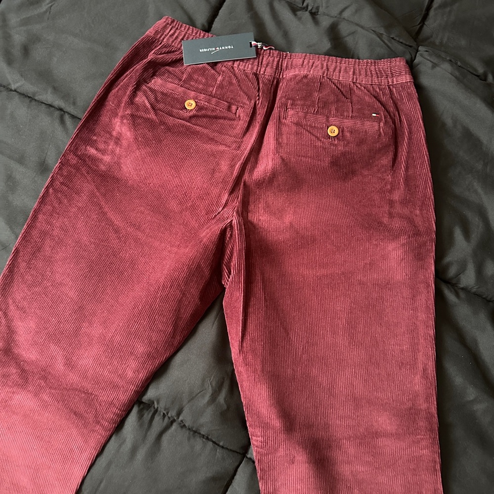 Tommy Hilfiger Maroon Corduroy Trousers - Picture 4 of 5